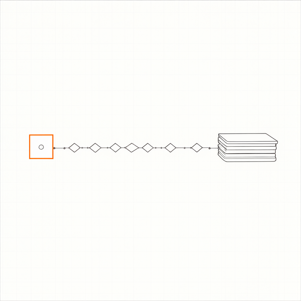 Three billing meters drawn as an engineering spec sheet — a host node outlined in orange, a stream of span markers, and a stack of log sheets
